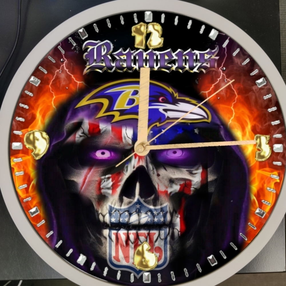 Baltimore Ravens clock - Picture 7 of 7